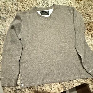 Abercrombie & Fitch Men's V-Neck Gray (Greige)‎ Sweatshirt / Sweater size L
